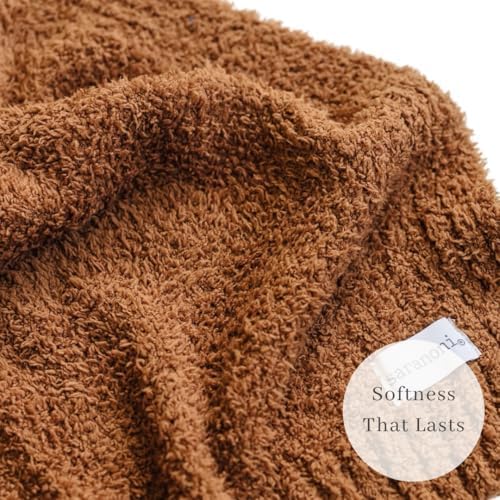SARANONI Bamboni Baby Blanket | Luxury Plush Super Soft Blanket | Breathable Comfy Blankets for Kids and Teens | Caramel - 40" x 60"