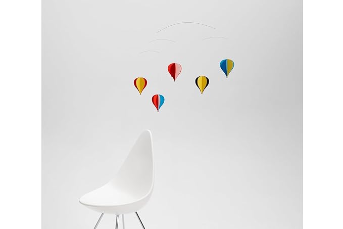 Flensted Mobiles 5 Balloon Hanging Nursery Mobile - 26 Inches - Premium-Grade Cardstock