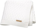 Neiwech Baby Blanket Boy Girl Knit Soft Swaddle Receiving Blankets for Newborn Nursery Infant Crib Stroller White 30 x 40 Inch