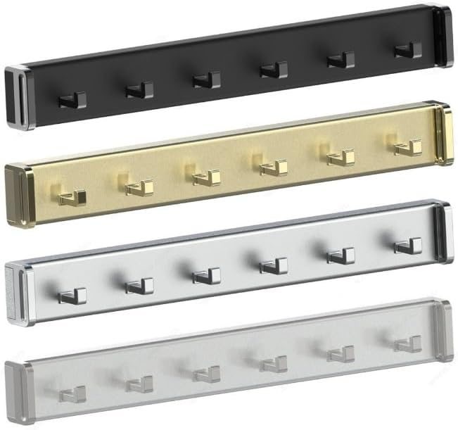 6-Hook Designer Wardrobe Reversible 13.75" Length Closet Belt Rack with 12" Retractable Pullout Extension and Installation Hardware (Polished Chrome)