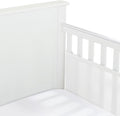 Upgraded Breathable Mesh Liner for 2 Solid Ends Crib, Standard Length, More Straps for Fixing Liner, Protects Legs and Arms, 3mm Breathable Mesh, Not Fits 4 or 3 Sides and Mini Crib, White