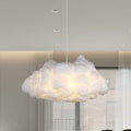 Cloud Chandelier, Modern White Cloud Pendant Light Fixture with 3 LED Bulbs for Bedroom, Nursery, Kids Room, Playroom, Living Room, Dining Room, Farmhouse, Contemporary Style(19.69")