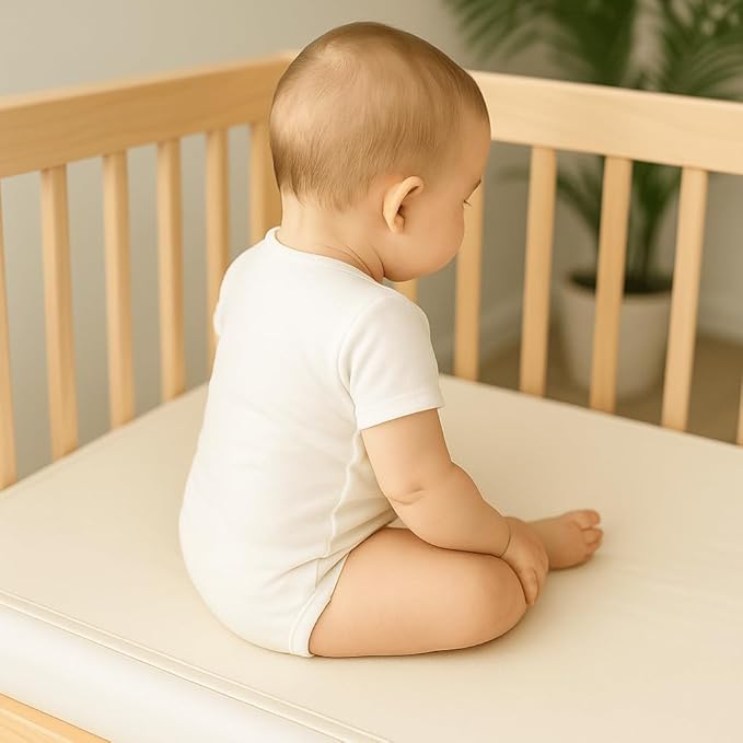 Organic Crib Mattress Protector - Flat Sheet Water Resistant Liner Pad, Breathable, Skin Friendly, Chemical-Free Pure Cotton [GOTS-Certified] for Mini Sleeper (31"x18") - Pack of 2