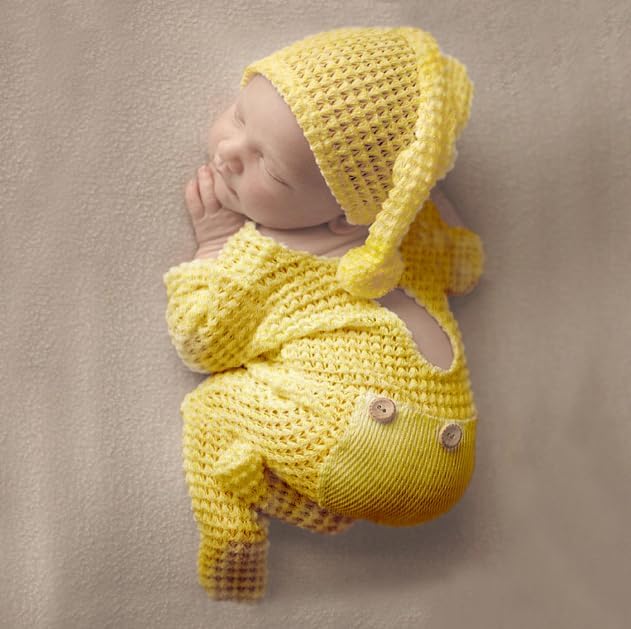 Newborn Photography Props Boys Girls Christmas Outfits long tail Hat Footed Romper Infant Baby Photoshoot Outfits