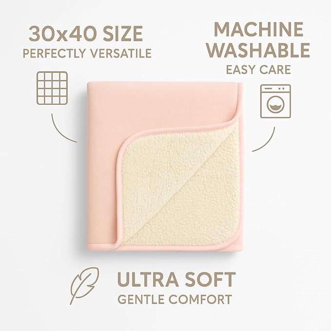 Ultra Plush 30x40 Super Soft Sherpa Baby Blanket, Durable, Machine Washable, Gentle on Baby's Skin - Ideal Baby Blankets for Boys & Girls, (Pink)