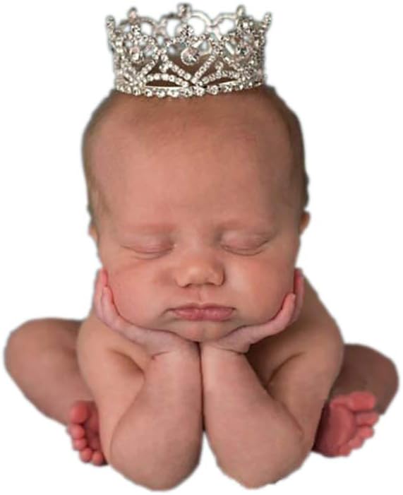 Infant Baby Girl Boy Crown Photo Shoots Headband for Newborn Crystal Princess Party Headwear Photography Props