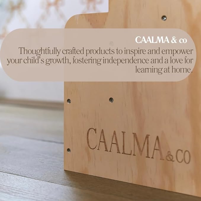CAALMA Premium Scalloped Bookshelf for Nursery & Kids Bedroom - 29.5x27.5 in - 3-Tier Wooden Montessori Bookshelf - Kids Bookcase for Nursery, Playroom or Classroom, Minimalist Toddler Book Shelf