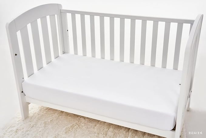 American Baby Company 2 Pack Fitted Crib Sheets 28" x 52", 100% Polyester Ultra Soft Microfiber, White/Gray, for Boys and Girls, Fits Crib and Toddler Bed Mattresses
