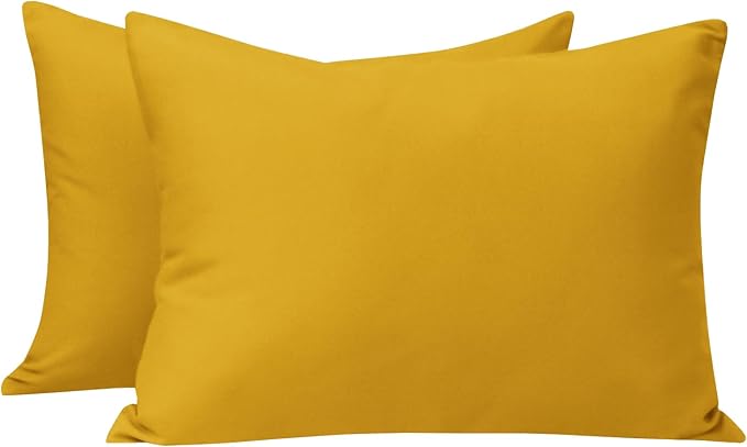 NTBAY Microfiber Toddler Pillowcases with Envelope Closure, 2 Pack 100% Brushed Microfiber Soft Travel Kids Nursery Pillow Cases, 14"x20" Fits Pillows Sized 12"x16" 13"x18" 14"x19", Ginger Yellow