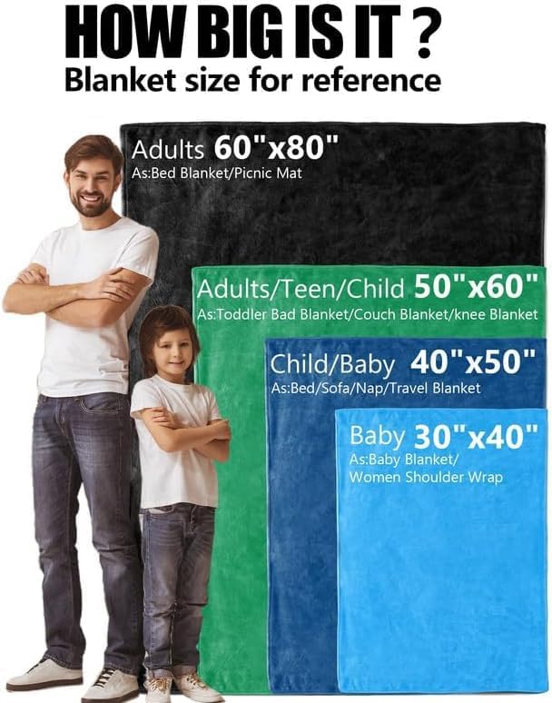 Dr.TOUGH Personalized Blankets with Name Customized Baby Blankets for Girls Boys Adults Monogrammed Blankets and Throws Christmas Birthday Mothers Fathers Valentines Day Gift (Blue, 40''×50'')