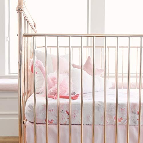 Oilo Crib Sheet, Breathable, Fitted, Turkish Cotton Jersey, 300 Thread Count, Machine Washable, Fits Standard Crib (28" x 52" x 6"), Toddler Bedding, Girl, Boy, & Neutral Nursery Design, Prim Floral