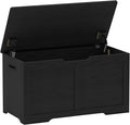 31.5" Storage Chest, Wooden Storage Bench, Lift Top Toy Chest with 2 Safety Hinges, Large Toy Box, Entryway Shoes Bench for Living Room, Bedroom, Black