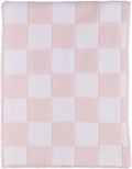 Living Textiles Chenille Knitted Blanket - Pink Check