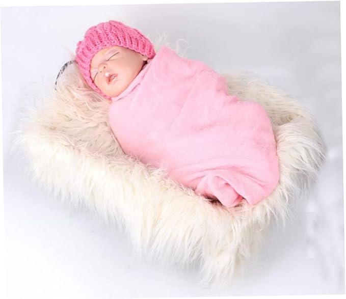 Baby Photography Photo Props Blanket, Newborn Faux Photography Blanket Mat Rug, DIY Basket Stuffer Rug Wrap Shaggy Background Backdrop