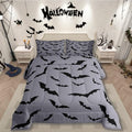Erosebridal Halloween Comforter Set Black Bats Bedding Set King Size,Black Grey Halloween Decor Quilt for Kids Boys Girls Adults Gothic Spooky Bat Down Comforter,Horror Animals Decorations