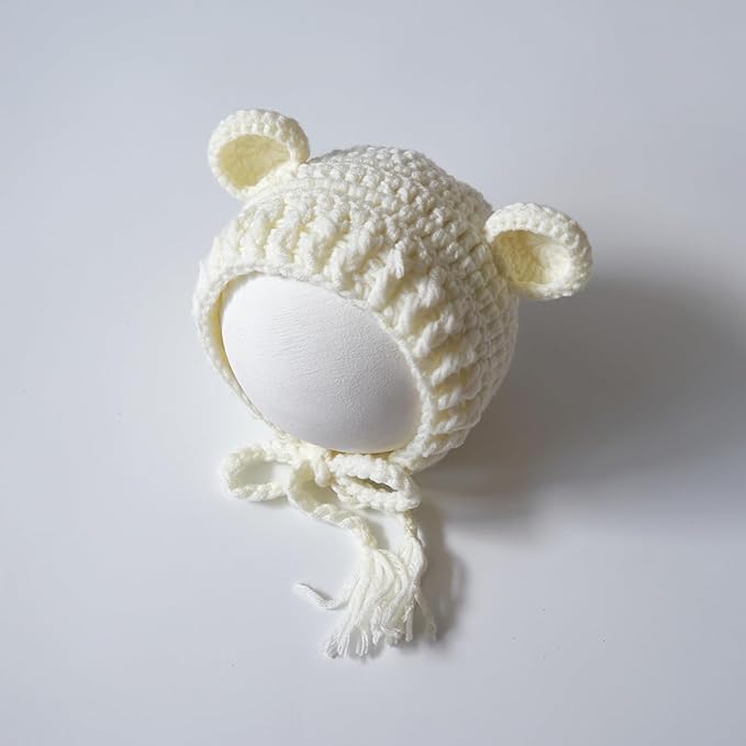 Zeroest Newborn Baby Boy Girl Photography Props Bear Hat Outfits Crochet Kint Handmade Cap Set for Newborn Photo Shoot
