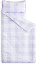 Wake In Cloud - Toddler Nap Mat with Pillow and Blanket, for Kids Boys Girls Ages 3 Plus in Kindergarten Daycare Preschool, Roll Up Sleeping Bag, Gingham Plaid Grid