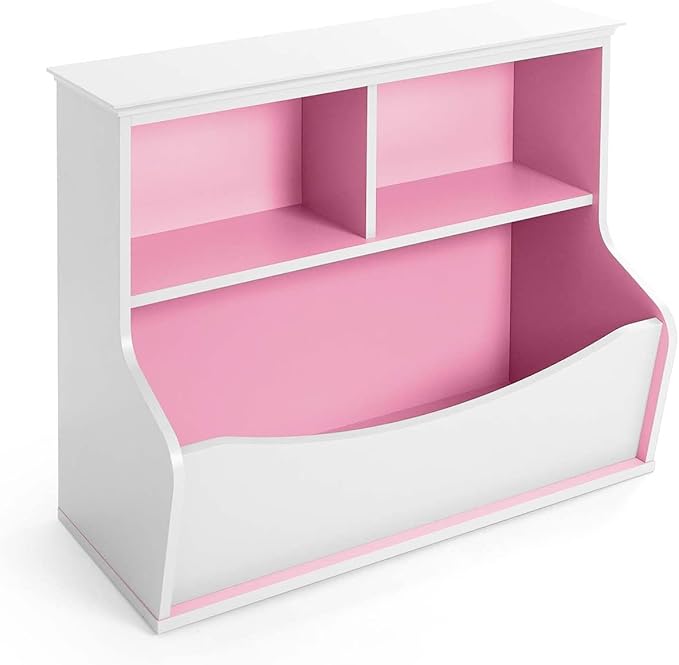 CAPHAUS Kids' Toy Storage Organizer, Open Storage Cubby, Multifunctional Book and Toy Storage Cabinet, Book and Toy Storage Shelf for Nursery, Playroom, Closet, Home Organization Toy Bookcase