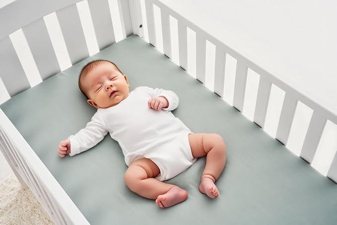 American Baby Company 2 Pack Fitted Crib Sheets 28" x 52", 100% Polyester Ultra Soft Microfiber, Gray/Green, for Boys and Girls, Fits Crib and Toddler Bed Mattresses