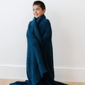 SARANONI Bamboni Luxury Throw Blanket | Super Soft Plush Home Decorative Comfy Blankets for Sofa, Couch or Bed | Blue, Large - 50" x 60"