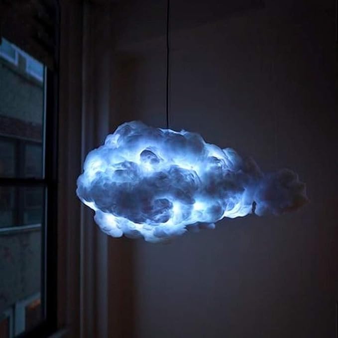 Cloud Chandelier, Modern White Cloud Pendant Light Fixture with 3 LED Bulbs for Bedroom, Nursery, Kids Room, Playroom, Living Room, Dining Room, Farmhouse, Contemporary Style(15.75")