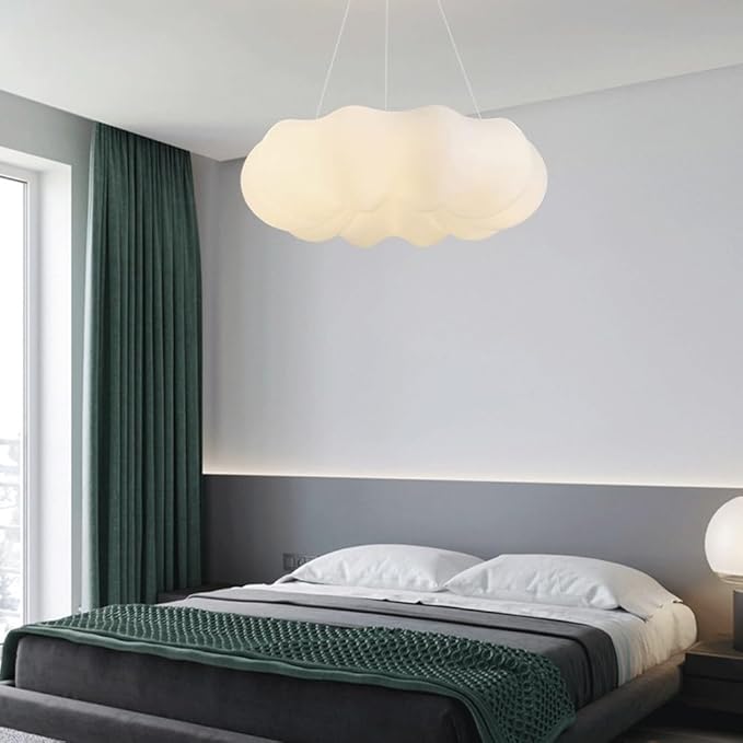 Cloud Shape Pendant Light White PE Plastic Finish Kids Room Ceiling Lighting Modern Nursery Lamp Fixture for Bedroom Study Room Decor LED Warm White Tricolor Options