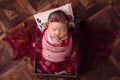 Newborn Baby Photography Props Blanket, Baby Photo Props Pearl Wrap Blanket Headband for Baby Boys Girls Photoshoot (Wine red)
