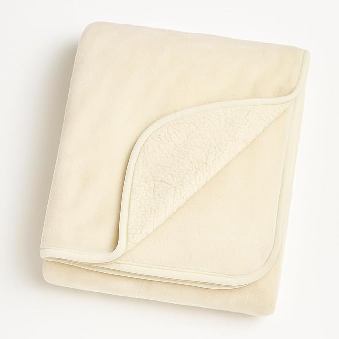 Ultra Plush 30x40 Super Soft Sherpa Baby Blanket, Durable, Machine Washable, Gentle on Baby's Skin - Ideal Baby Blankets for Boys & Girls, (Cream)