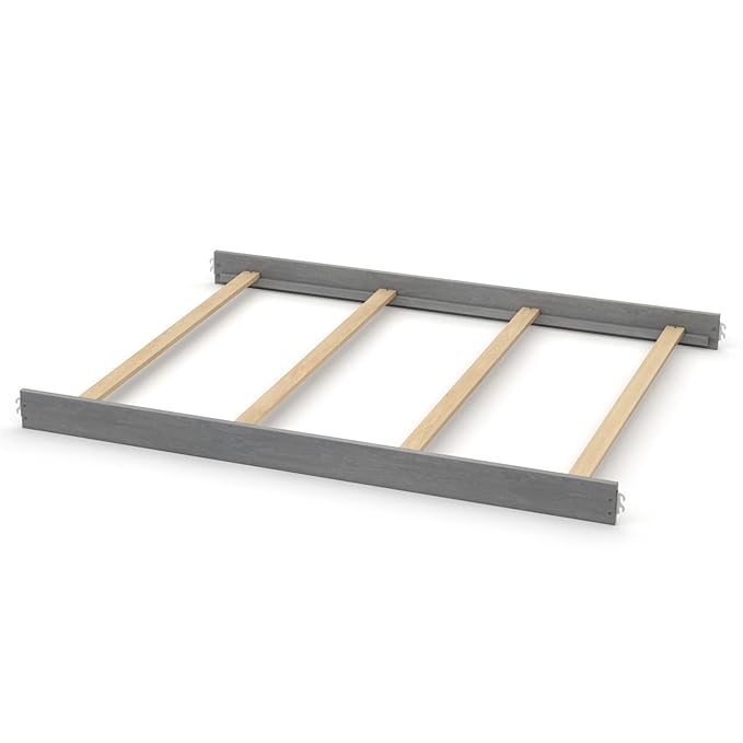 Full-Size Conversion Kit Bed Rails for Evolur Cribs - Solid Wood Crib Convertible Kit to Kids Bed - Transitional Style Rails & Easy-to-Install Child Essentials for Safety (Storm or Steel Grey)