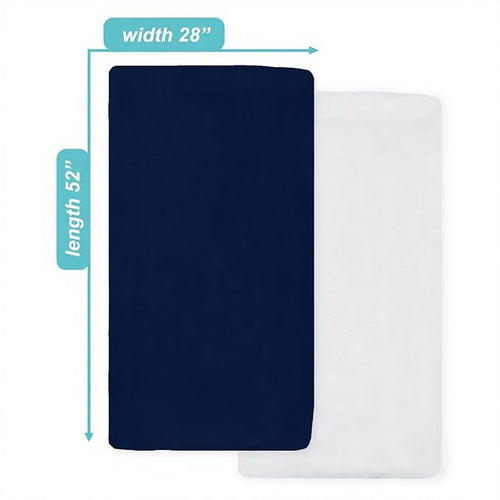 American Baby Company 2 Pack Fitted Crib Sheets 28" x 52", 100% Polyester Ultra Soft Microfiber, White/Navy, for Boys and Girls, Fits Crib and Toddler Bed Mattresses