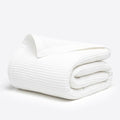 Salt Earth GOTS Certified 100% Organic Cotton Throw Blanket, 108" X 90" Waffle Blankets & Throws for Bed, Throw Blanket for Couch, Modern & Cozy Blanket, All Season, Comfy & Soft Blanket(Snow White)