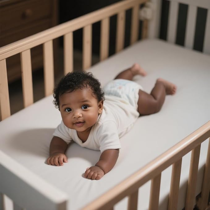 American Baby Company 2 Pack Fitted Crib Sheets 28" x 52", 100% Polyester Ultra Soft Microfiber, White/Navy, for Boys and Girls, Fits Crib and Toddler Bed Mattresses