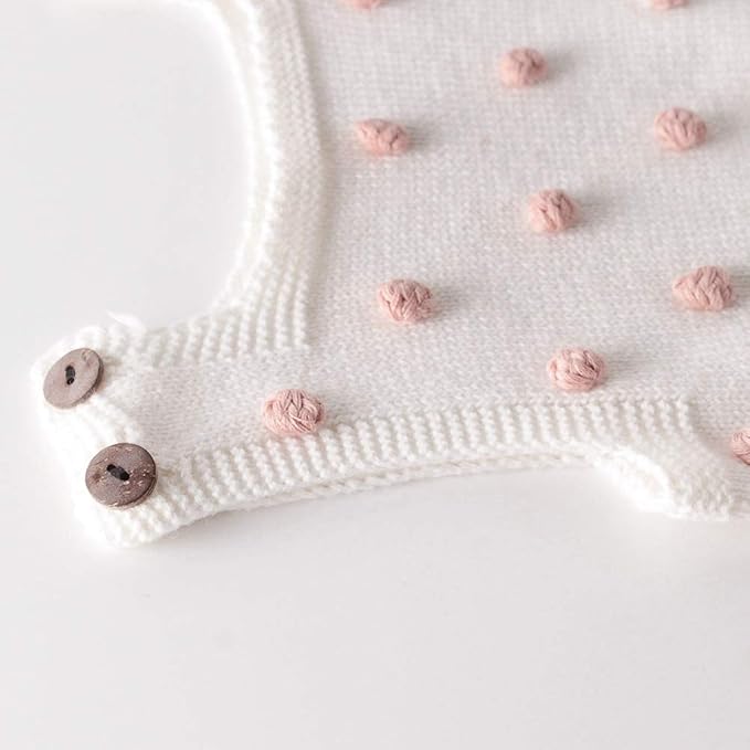 Simplee kids Baby Girl Knit Romper Fall Sleeveless Pompoms Rompers Newborn Little Girl Overall Jumpsuit Outfits