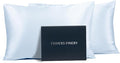 Fishers Finery 25mm 100% Pure Mulberry Silk Pillowcase (Blue King 2 Pack)