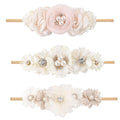 Baby Girl Headbands Nylon Flower Elastic Hairbands 3pcs Hair Accessories Gift for Newborn Infant Toddlers