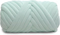 Velvet Chunky Yarn Bulky Giant Arm Knitting Yarn, Super Soft Jumbo Tube Weight, Fluffy DIY Crochet Hand Making Washable for Blanket, Pet Bed, Rugs Pillow (2.2lb-Light Green)