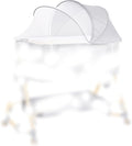 【Only Mosquito Net】 Baby Bassinets Bedside Sleeper 5 in 1,Bedside Bassinet for Baby with Mattress,Diaper Table, Storage Layer,Mosquito Net,7-level adjustable height , one-touch folding (L gray)