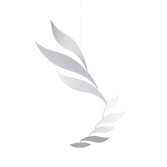 Medium Silver Rhythm Hanging Mobile - 39 Inches - Aluminum - Handmade in Denmark by Flensted