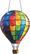 Rainbow Hot Air Balloon Ornaments Decor - Gifts for Hot Air Balloon Lovers - Home Wall Room Kitchen Decoration - Acrylic Ornament