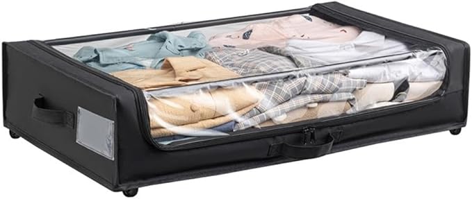 Pemberly Row Set of 2 Under-Bed Rolling Storage Container with Transparent Cover