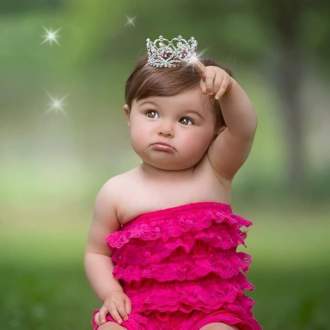 Infant Baby Girl Boy Crown Photo Shoots Headband for Newborn Crystal Princess Party Headwear Photography Props