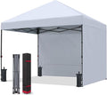 COOSHADE Pop Up Canopy Tent 10x10 with 2 Sidewalls, Outdoor Shade Instant Canopy Tents(White)