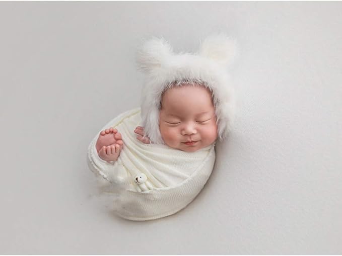 Newborn Photography Stretch Wrap Baby Photo Knitted Blanket Photo Shoot Props Swaddle for Boys Girls