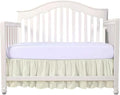 Crib Bed Skirt 28” x 52” with 14” Drop – Split Corners Dust Ruffle, Microfiber - Breathable, Durable, Elastic Adjustable Fit, Soft Nursery Bedding for Baby Boys & Girls, Ivory Solid