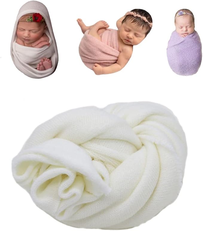 Newborn Photography Stretch Wrap Baby Photo Knitted Blanket Photo Shoot Props Swaddle for Boys Girls