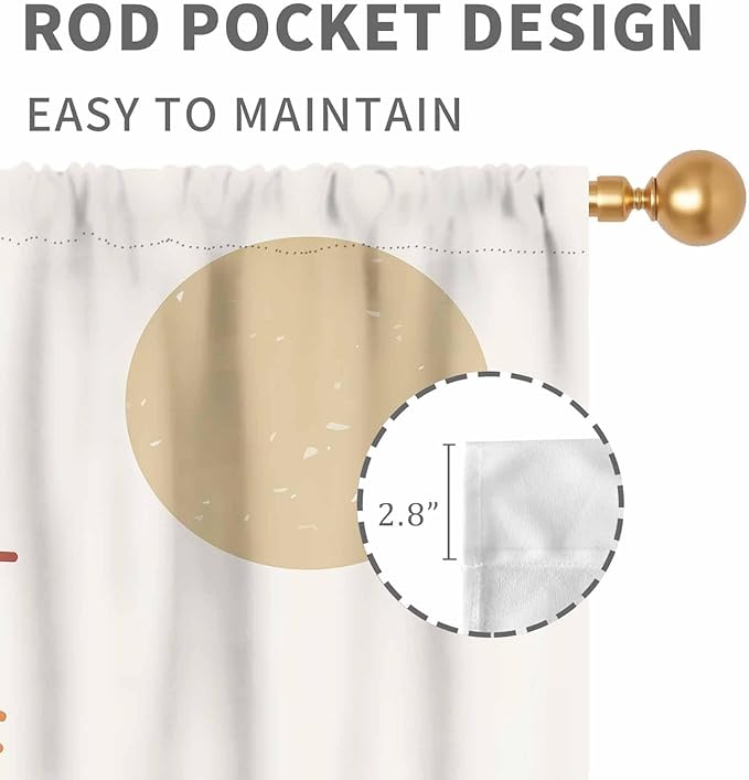 Rainbow Curtains for Girls Bedroom, Boho Rianbow Quotes Inspirational Motivational Positive Colorful Pastel Window Drapery for Baby Kids Living Room Toddler Nursery Classroom 2 Panels, 42"x54" Inch