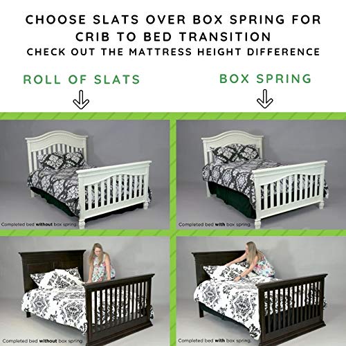 Full-Size Conversion Kit Bed Rails for Kingsley & Centennial Convertible Cribs - Solid Wood Rail - Toddler and Adult Bed Rail for Full-Size Beds - Essential Nursery & Baby Furniture (Antique White)