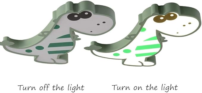 RUNNUP Creative Dinosaur LED Flush Ceiling Light Children Bedroom Light Chandelier Modern Decoration Stepless Dimming Pendant Lamps for Living Room Bedroom Kids Room,Green