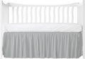 Crib Bed Skirt Dust Ruffle with Split Corners - 100% Cotton - Nursury Standard Crib Bedding Toddler Bedskirt for Baby Boys or Baby Girls - 14" Drop - Light Grey Crib Skirt