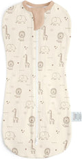 Baby Swaddle 0-2 Months, Cotton Arm-In Zipper Sleep Sack, Wearable Blankets Wrap for Newborn Infant Girls and Boys (Woodland Animal, Pack of 1)